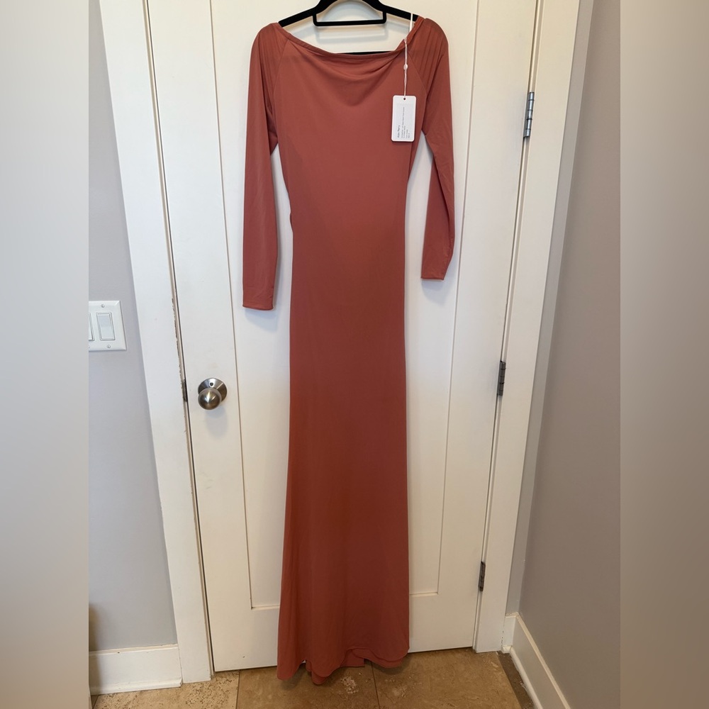 Alex Perry open-back twrist cedar crape jersey long-sleeve Gown dress US4 $3,043 - Picture 4 of 11
